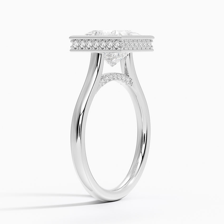 18K White Gold Luna Hidden Halo Diamond Ring