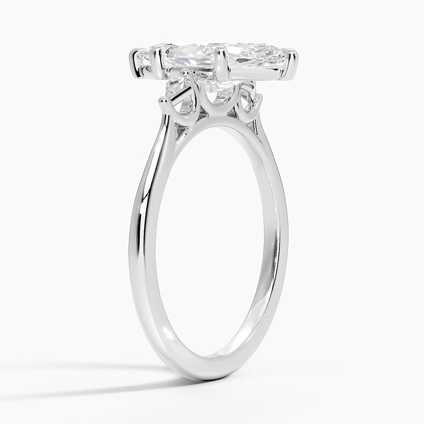 Platinum Petite Cometa Perfect Fit Three Stone Diamond Ring