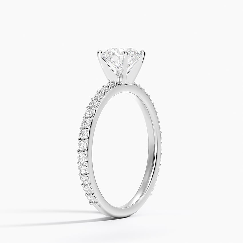 18KW Aquamarine Petite Shared Prong Three-Quarter Coverage Diamond Ring (1/3 ct. tw.), large top view