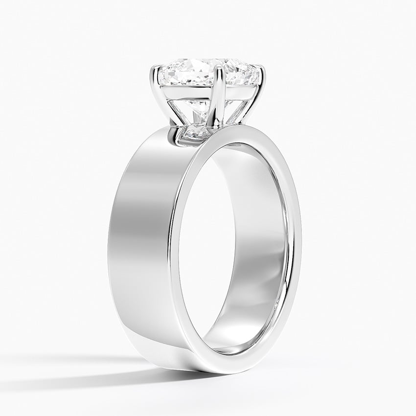 Thick Solitaire Engagement Ring