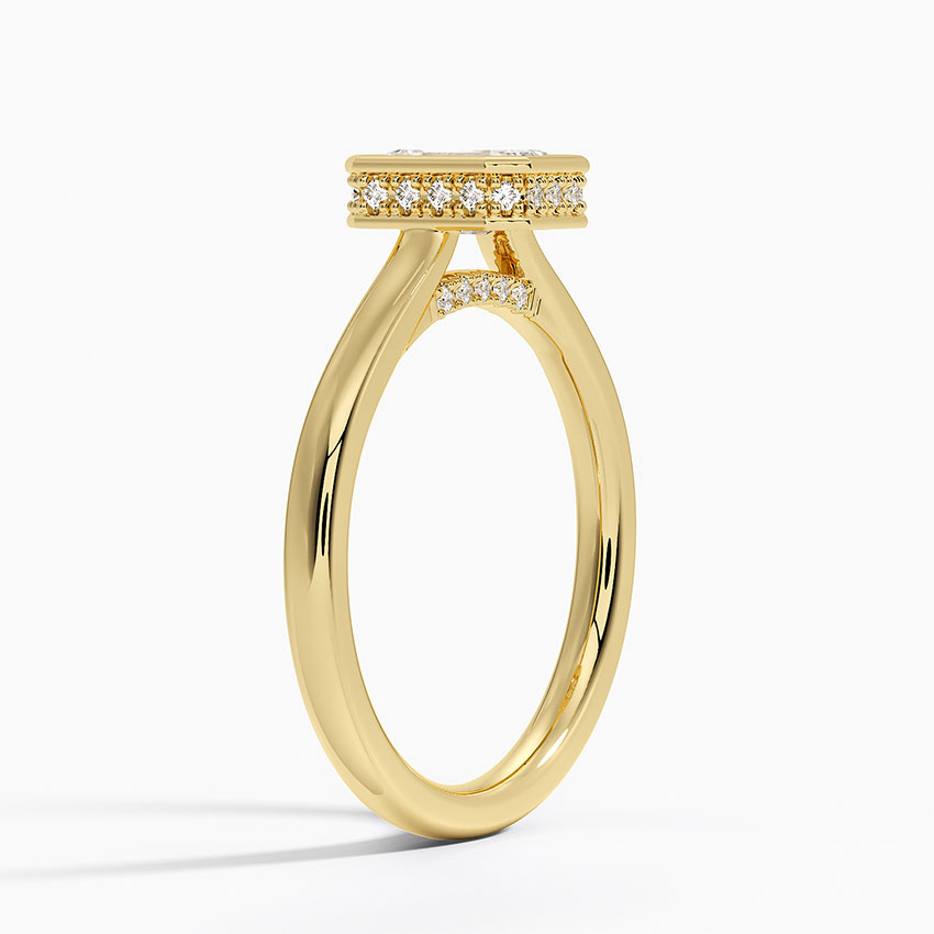 18K Yellow Gold Luna Hidden Halo Diamond Ring