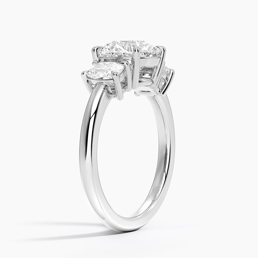 Platinum Faye Elongated Cushion Three Stone Diamond Ring