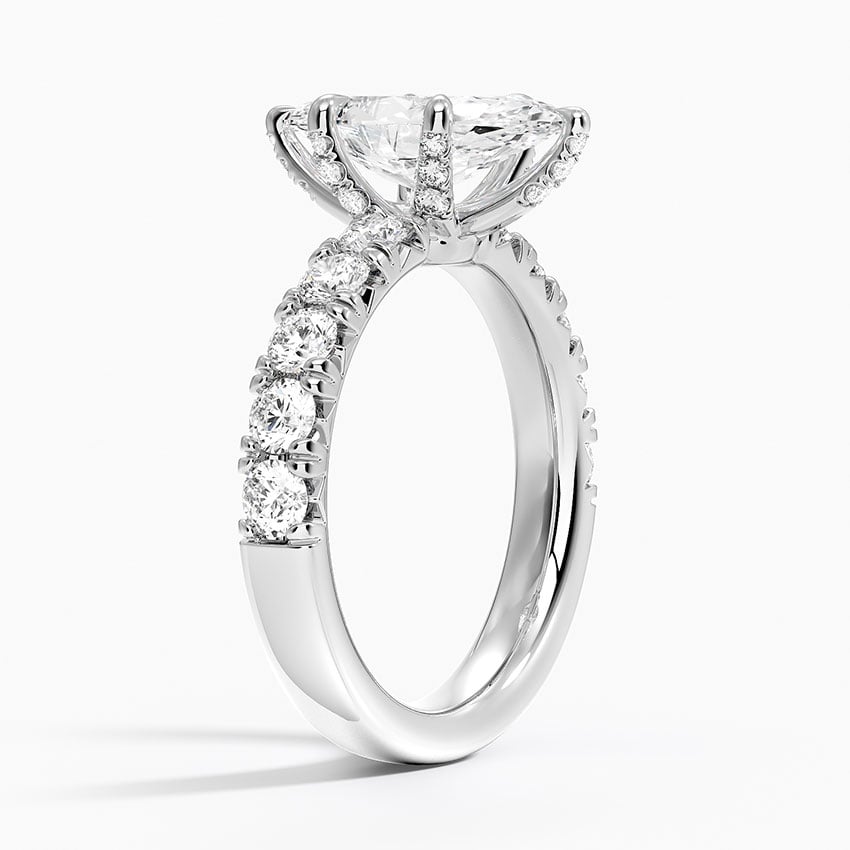 Luxe French Pave Diamond Engagement Ring