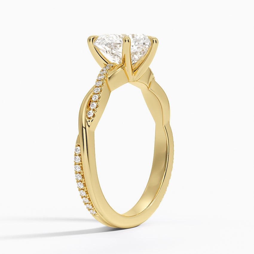 18K Yellow Gold Petite Twisted Vine Diamond Ring (1/8 ct. tw.)