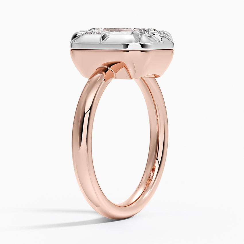 14K Rose Gold Harper Mixed Metal Solitaire Ring, large side view