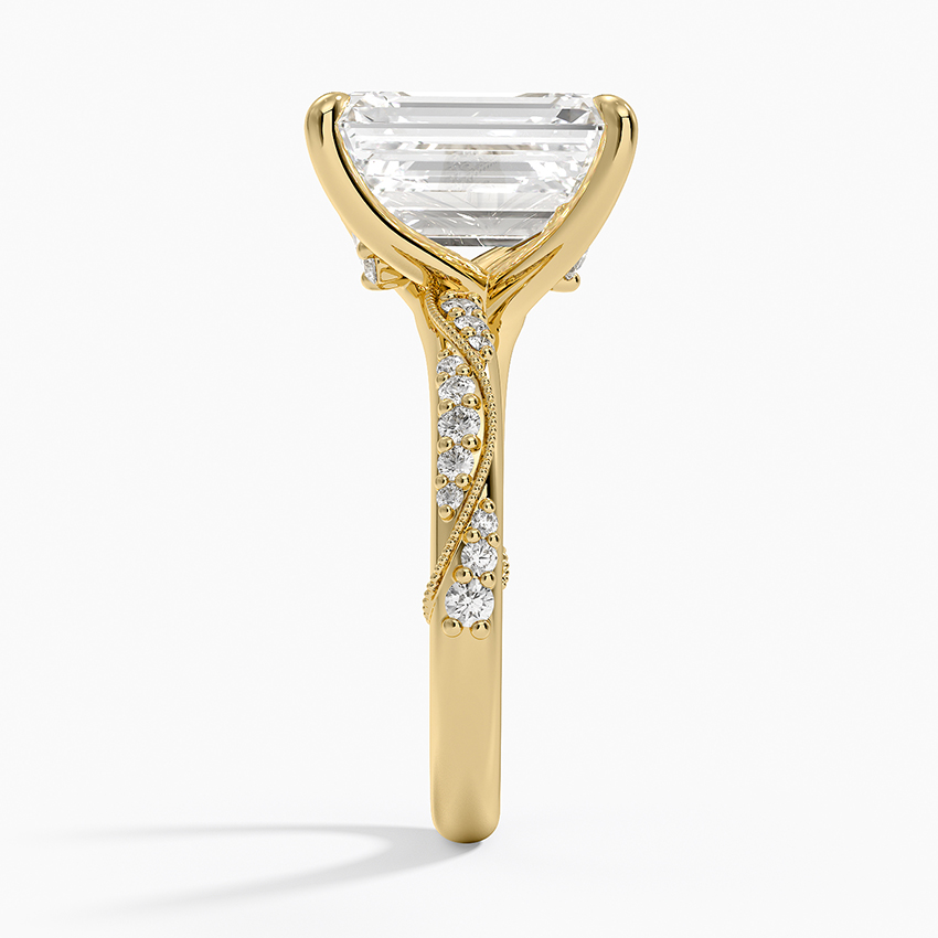 18K Yellow Gold Camellia Hidden Accent 2.5mm Diamond Ring