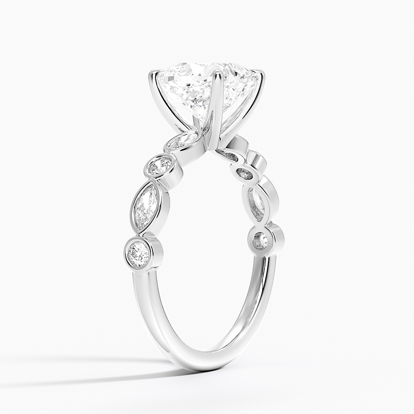 18K White Gold Versailles Bezel Diamond Ring