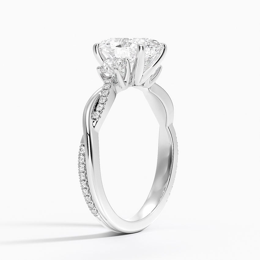 Three Stone Twisted Engagement Ring