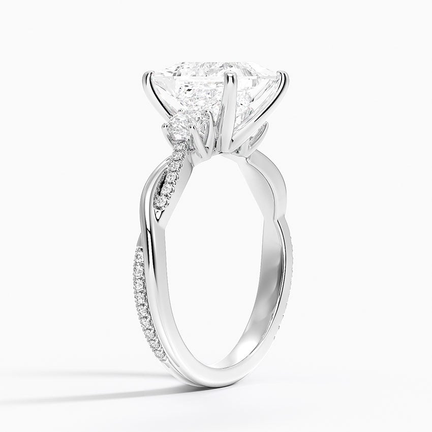 Three Stone Twisted Engagement Ring