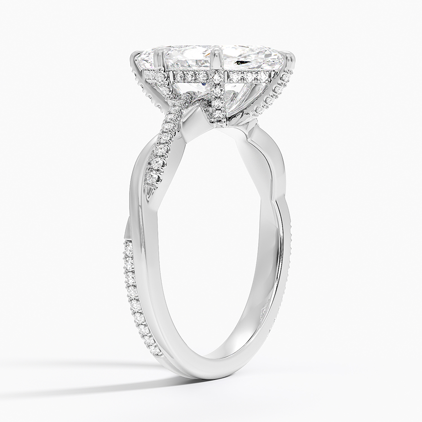 Petite Twisted Vine Hidden Halo Pavé Diamond Ring