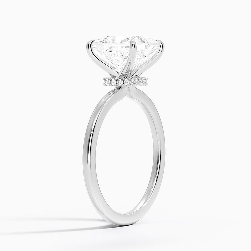 18K White Gold Secret Halo 1.5mm Diamond Ring