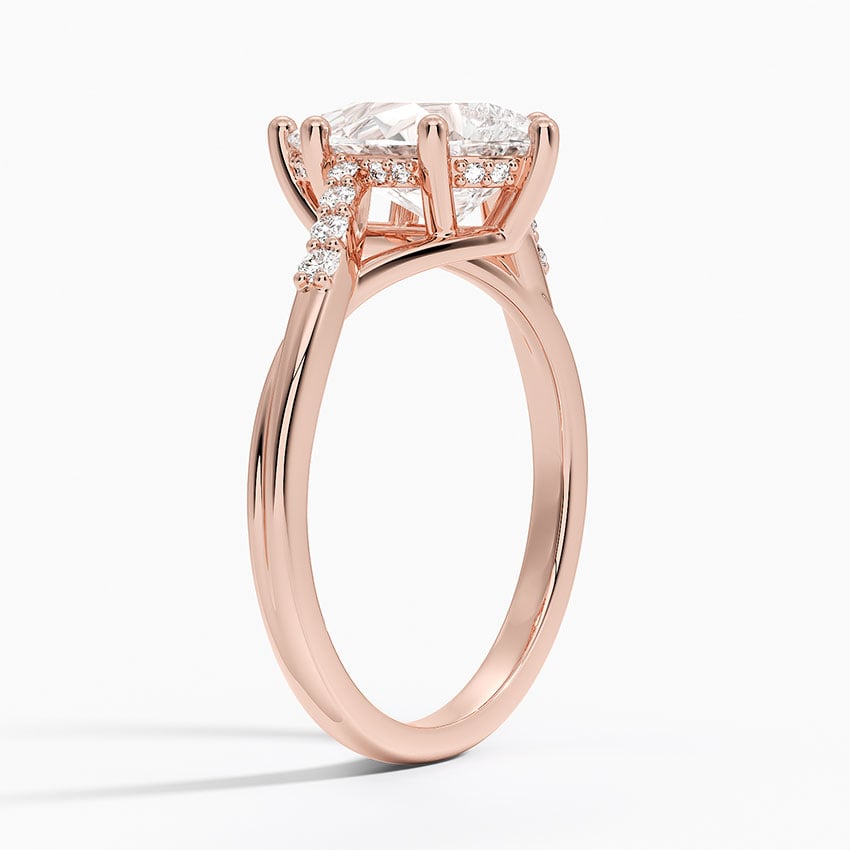 14K Rose Gold Chamise Hidden Halo Diamond Ring