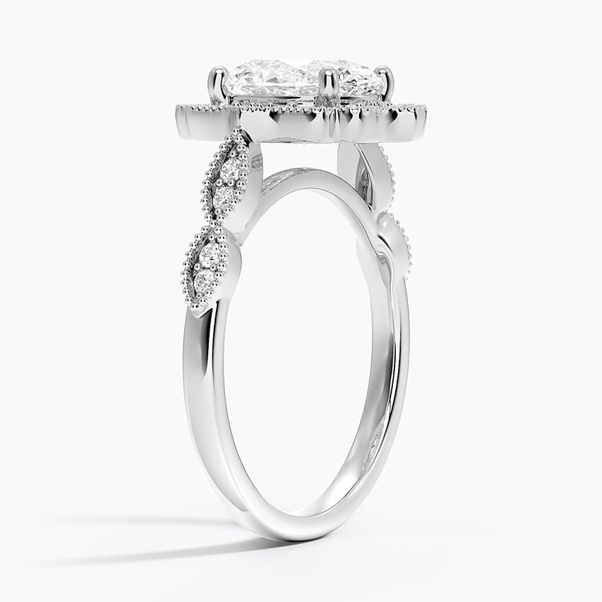 18K White Gold Cadenza Halo Diamond Ring