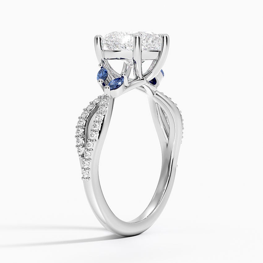 Diamond and Sapphire Engagement Ring