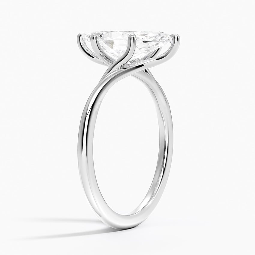 18K White Gold Delilah Twist Solitaire Ring