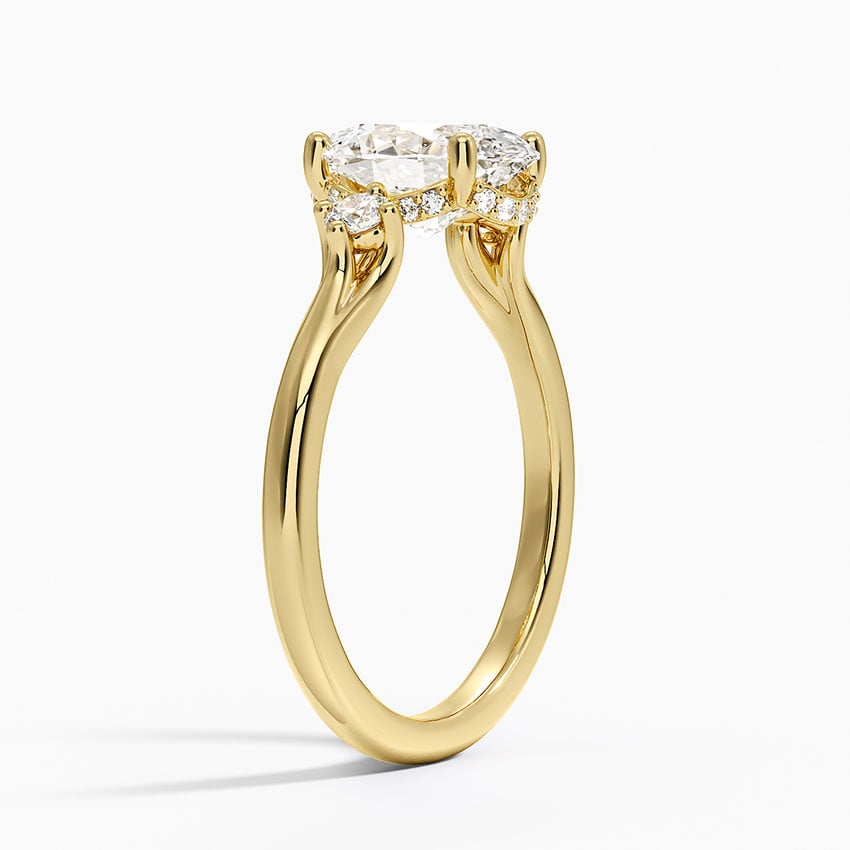 Floating Stone Diamond Engagement Ring