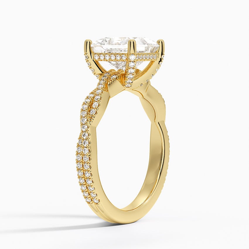 18K Yellow Gold Adorned Luxe Petite Twisted Vine Diamond Ring