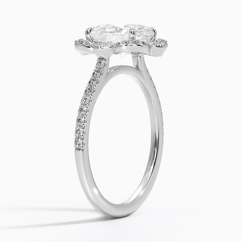 18K White Gold Reina Halo Diamond Ring