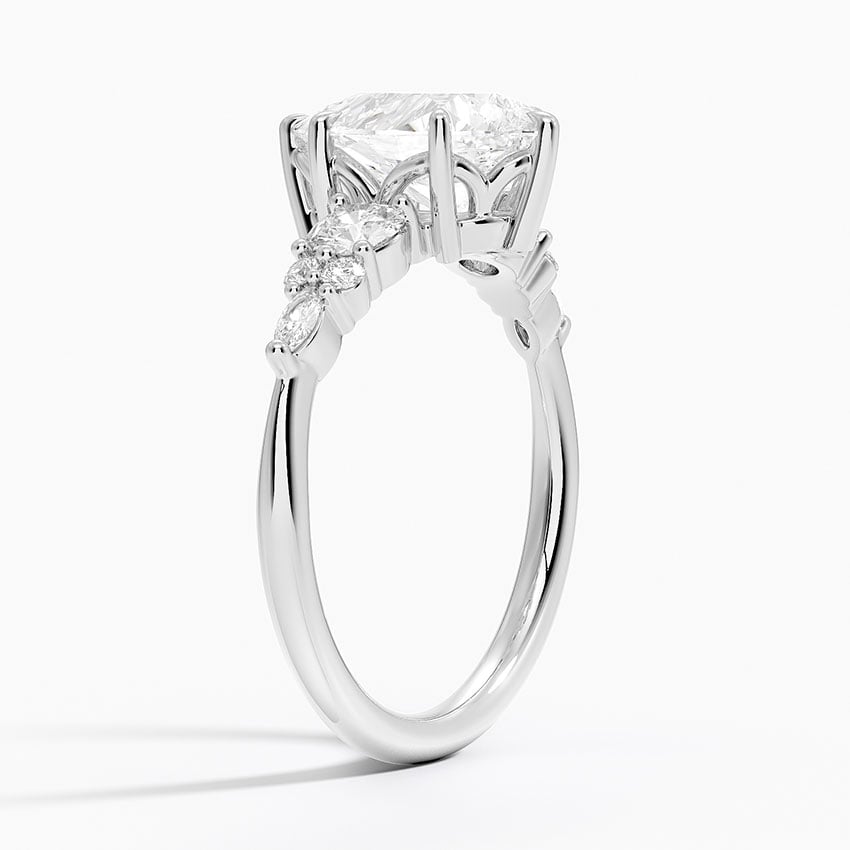 Three Stone Cluster Engagement Ring