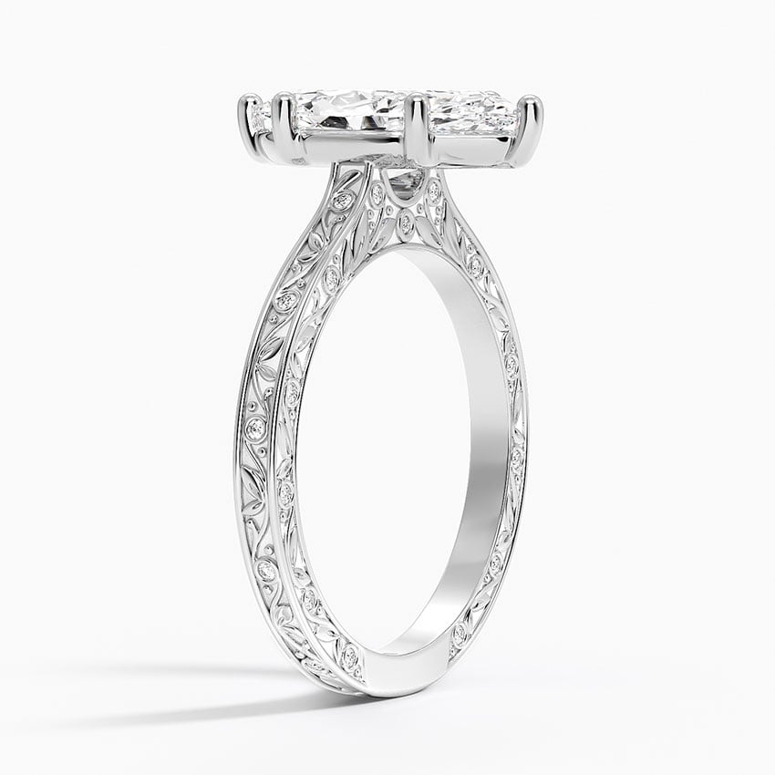 Platinum Grove Perfect Fit Engraved Diamond Ring (1/10 ct. tw.)