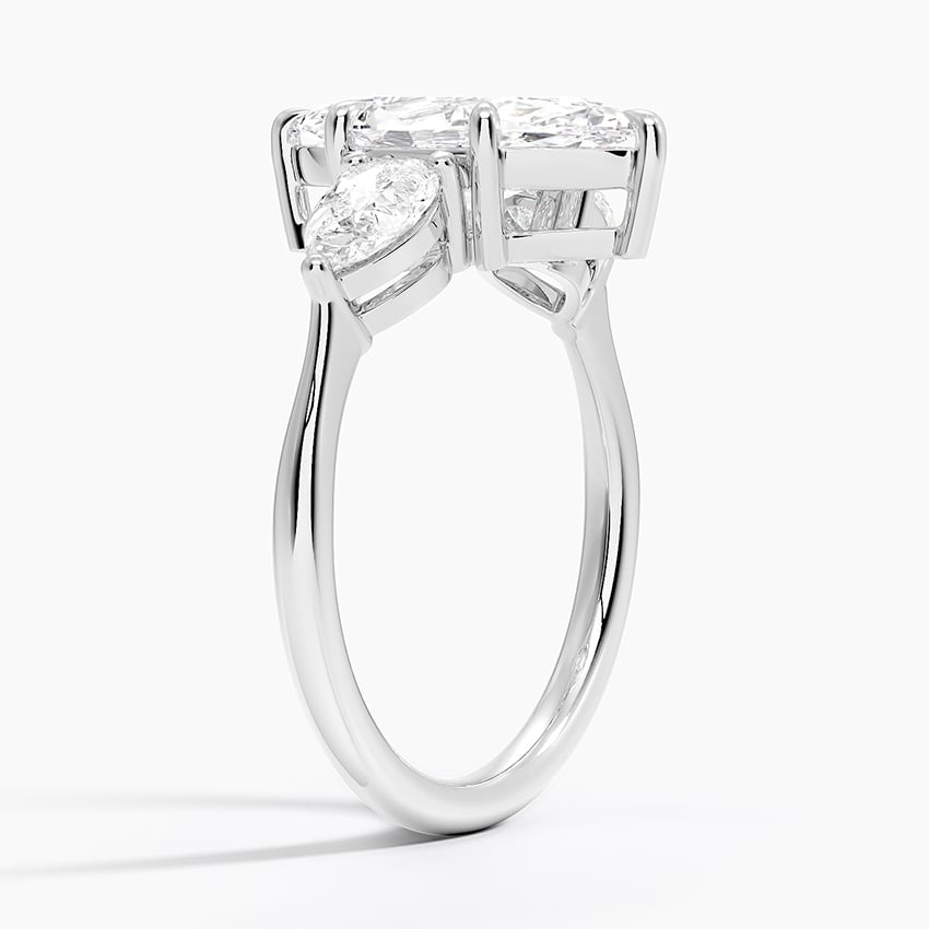 Platinum Luxe Opera Three Stone Diamond Ring