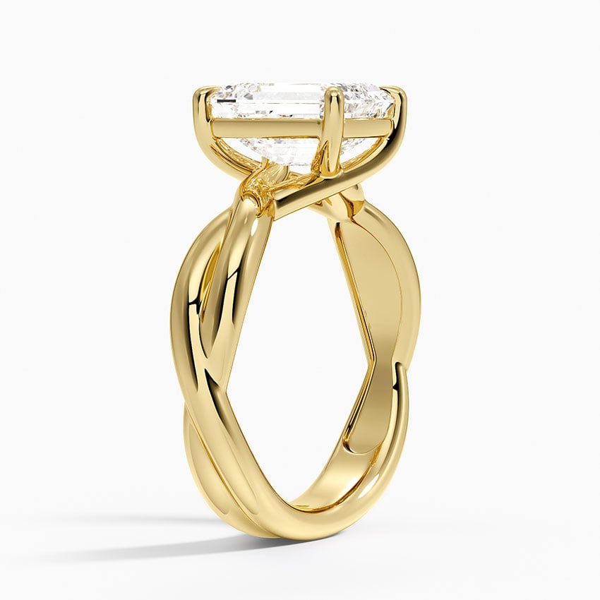18K Yellow Gold Hazel Twist Solitaire Diamond Ring