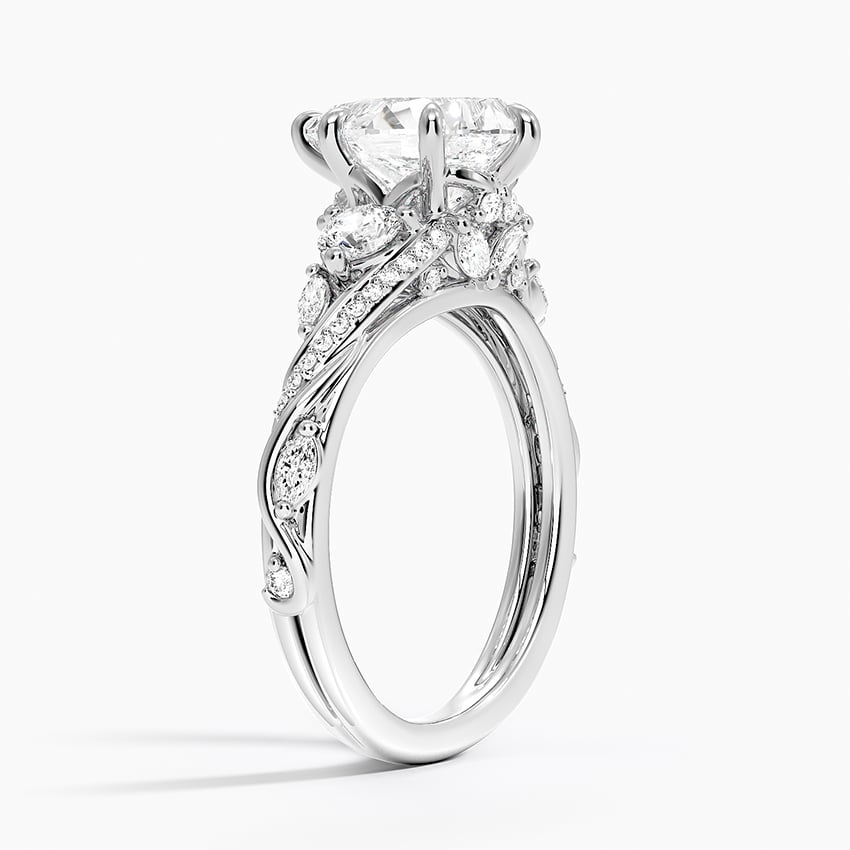 18K White Gold Begonia Vine Three Stone Diamond Ring (2/3 ct. tw.)