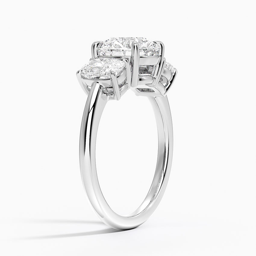 Platinum Luxe Faye Elongated Cushion Three Stone Diamond Ring (1 ct. tw.)