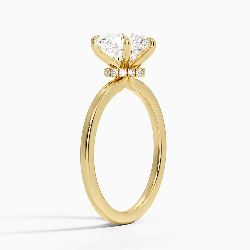Pavé Wrap Hidden Halo Diamond Engagement Ring - Secret Halo