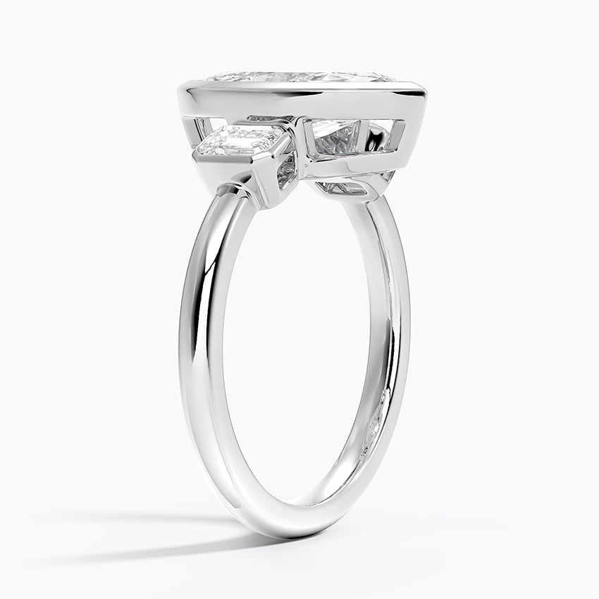 Platinum Rhiannon Bezel Three Stone Diamond Ring