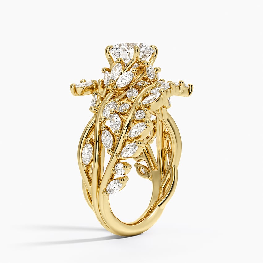 Lab Grown Sapphire Secret Garden Wrap Lab Diamond Ring in 18K