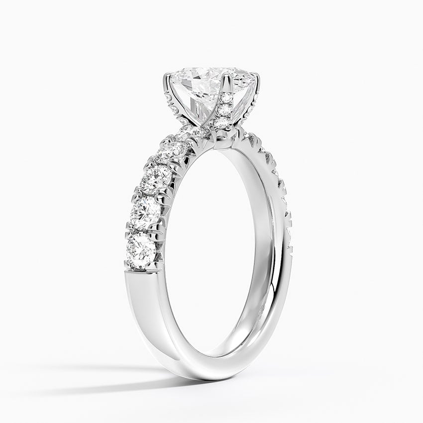 18K White Gold Ellora Half Coverage Diamond Ring