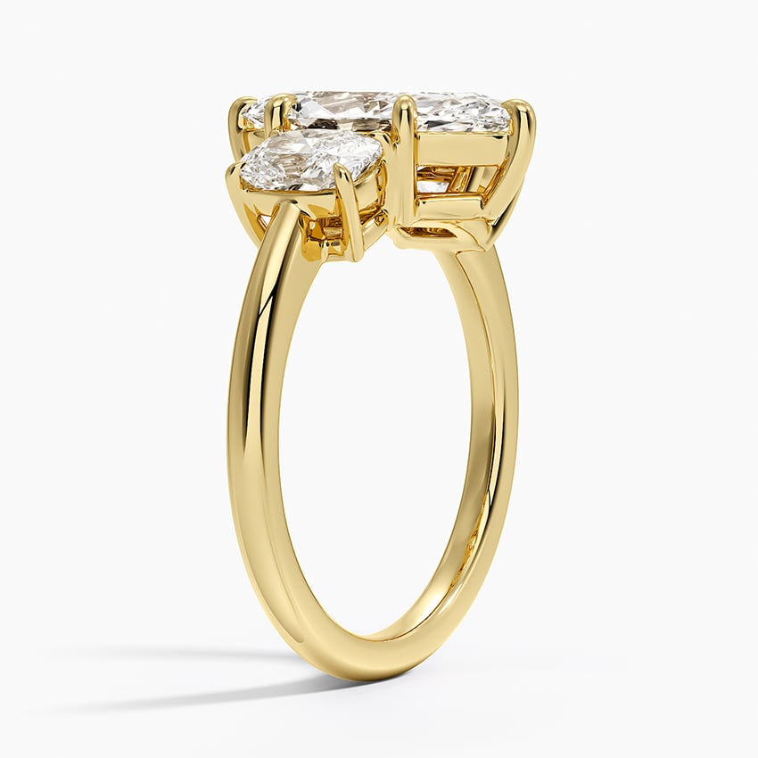Luxe Faye Elongated Cushion Three Stone Diamond Ring