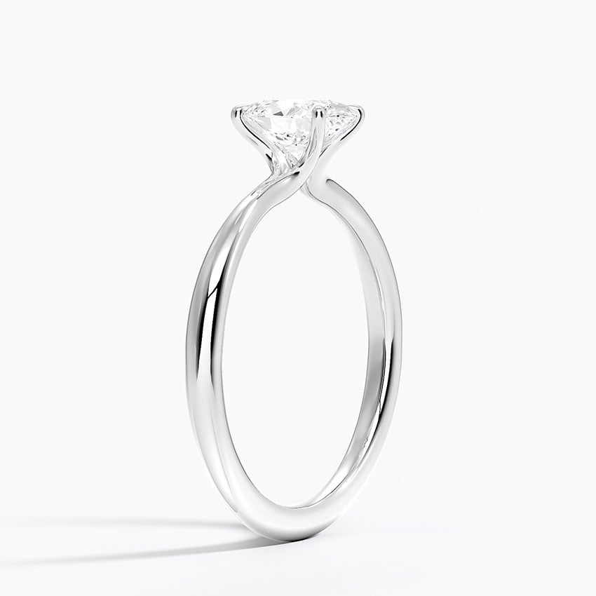 18K White Gold 2mm Freesia Solitaire Ring