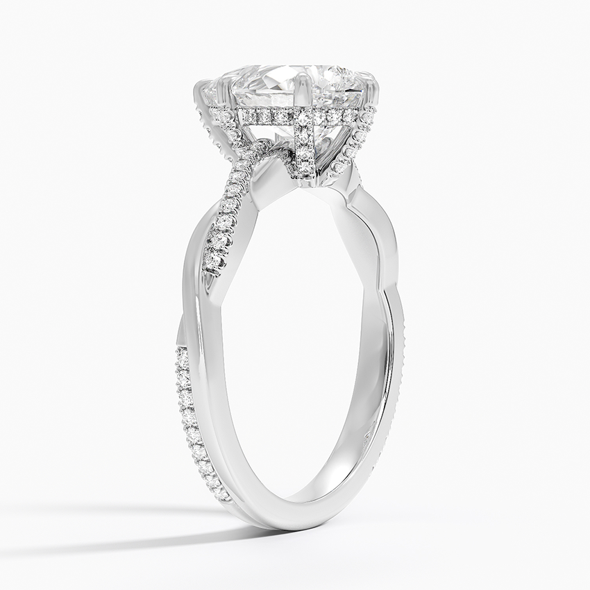 Petite Twisted Vine Hidden Halo Pavé Diamond Ring