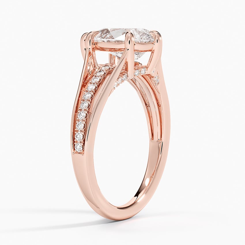 14K Rose Gold Tressa Split Shank Diamond Ring