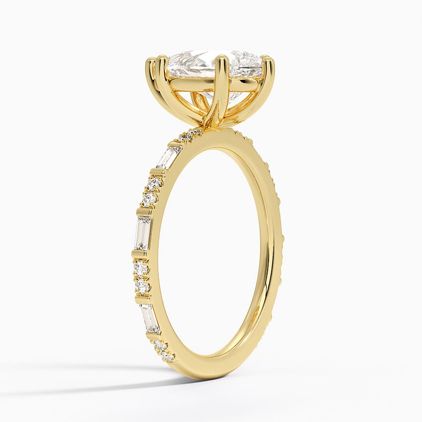 Luz Baguette and Round Diamond Ring