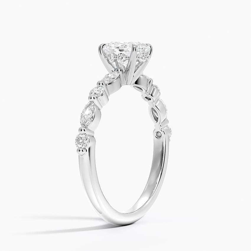 PT Aquamarine Versailles Hidden Halo Diamond Ring, large top view
