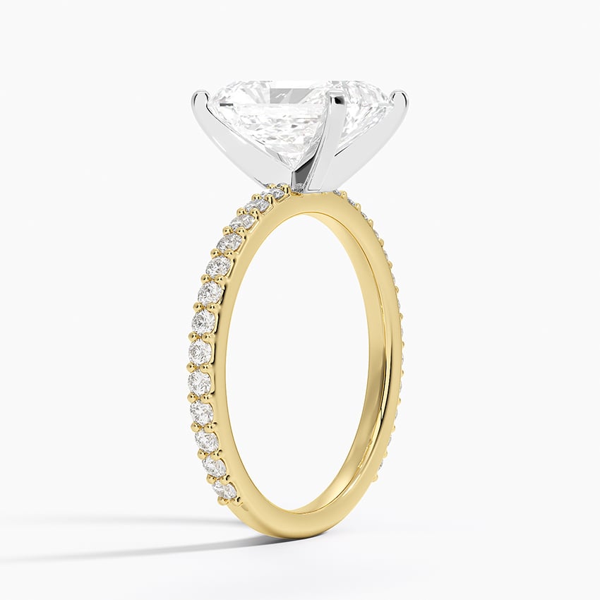 18K Yellow Gold Petite Shared Prong Three-Quarter Coverage Diamond Ring (1/3 ct. tw.)