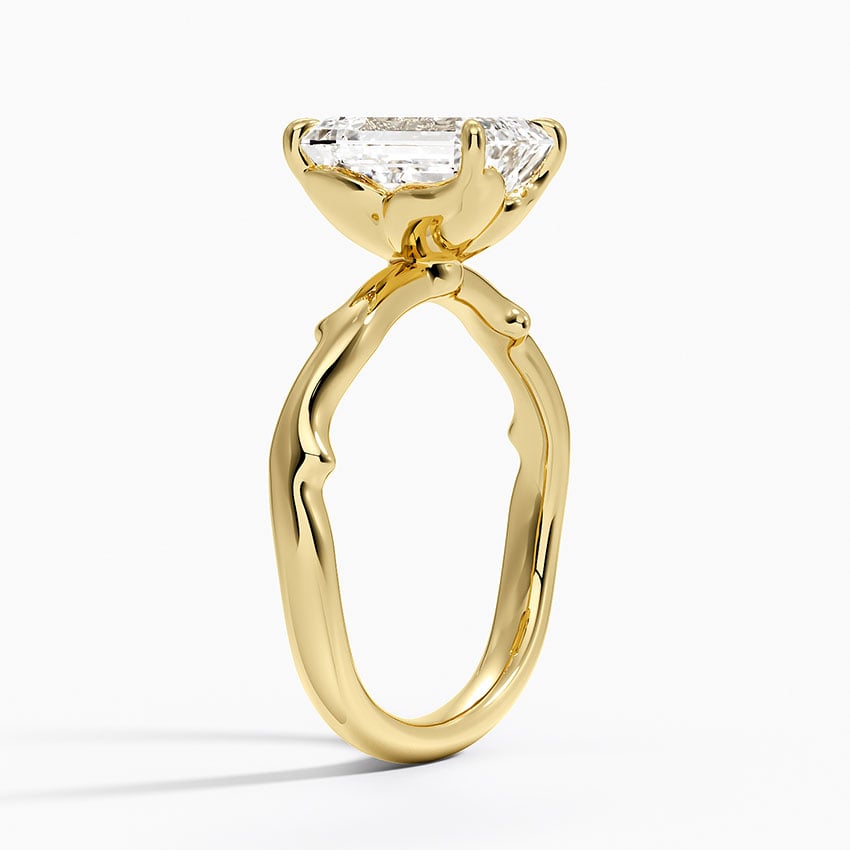 18K Yellow Gold Rose Thorn Solitaire Ring
