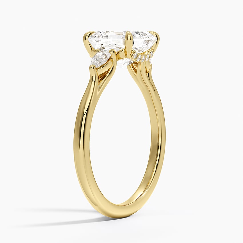 Floating Three Stone Pear Diamond Ring