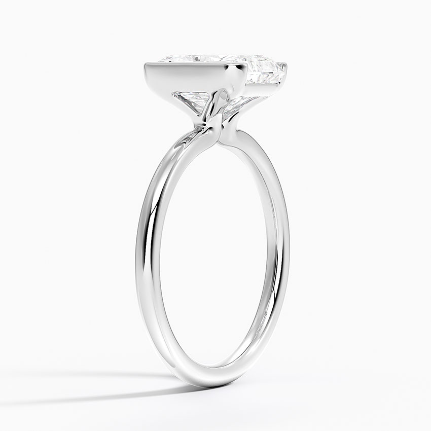 18K White Gold Annika Half Bezel Solitaire Ring