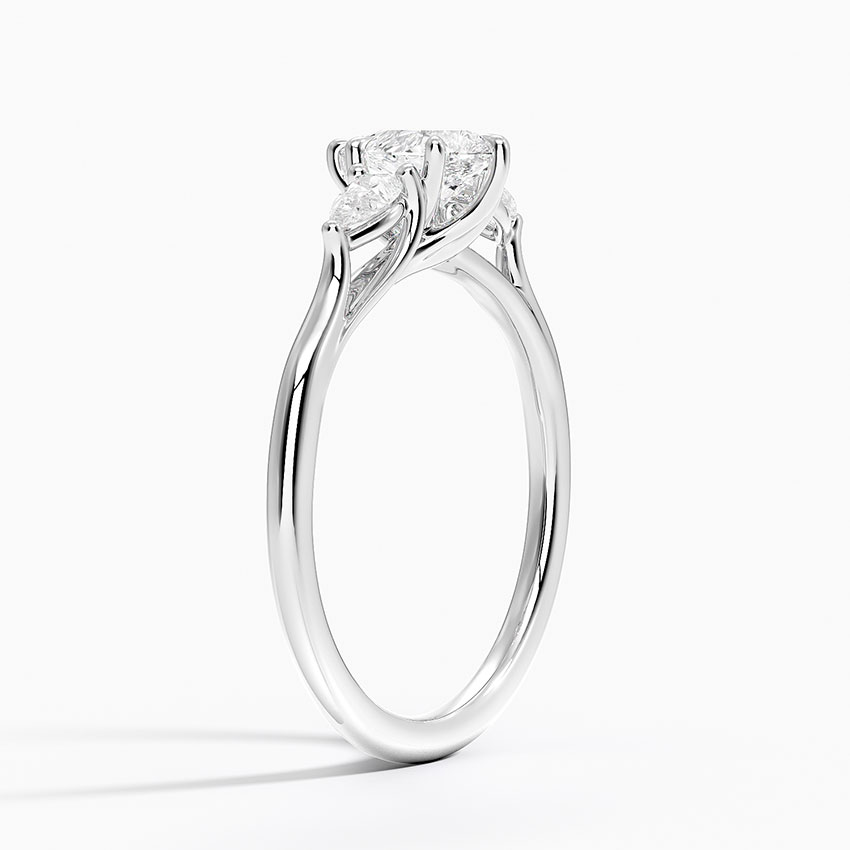 18K White Gold Delilah Three Stone Pear Diamond Ring (1/5 ct. tw.)