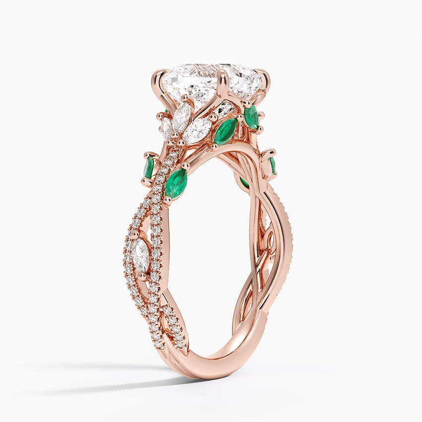 Luxe Secret Garden Lab Emerald and Diamond Ring