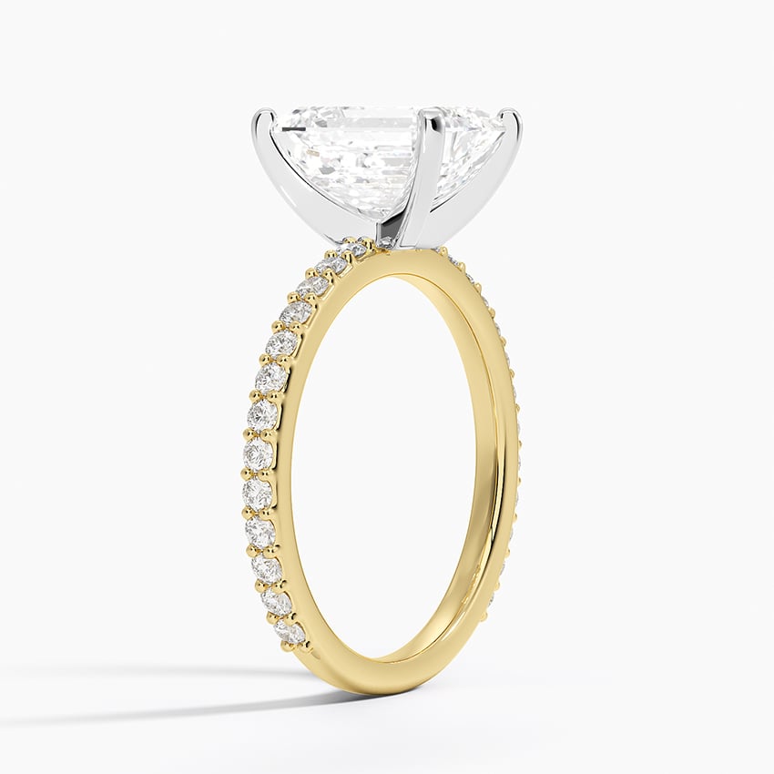18K Yellow Gold Petite Shared Prong Three-Quarter Coverage Diamond Ring (1/3 ct. tw.)