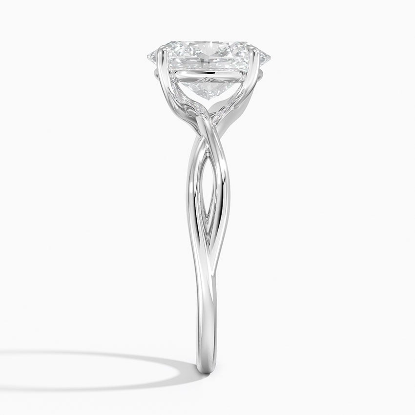 18K White Gold Alya Twist Solitaire Ring