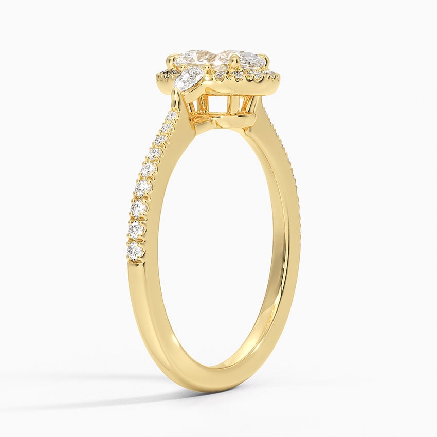 18KY Lab Grown Sapphire Luxe Aria Halo Diamond Ring (1/4 ct. tw.), large top view