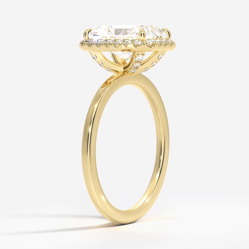 18K Yellow Gold Vienna Halo Diamond Ring