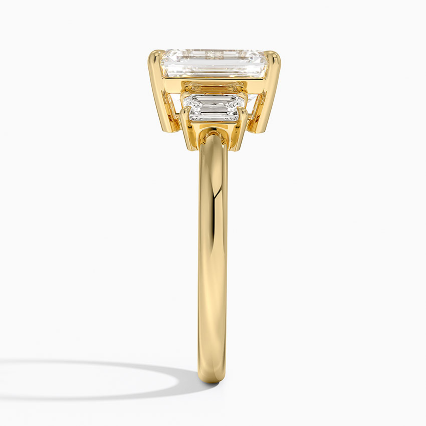 18K Yellow Gold Rhiannon Emerald Cut Three Stone Diamond Ring (1/2 ct. tw.)