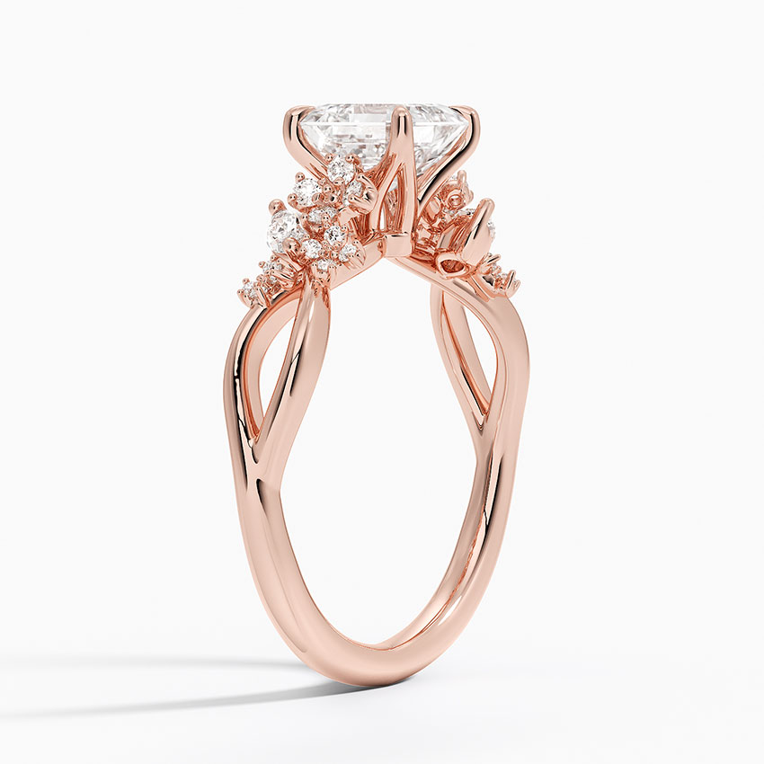 Blossom, 18K Rose Gold pavé style engagement ring